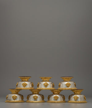 Handcrafted Silver Body and Gold-Plated Offering Bowls 