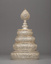 Buddhist Ritual Silver-Plated Mandala