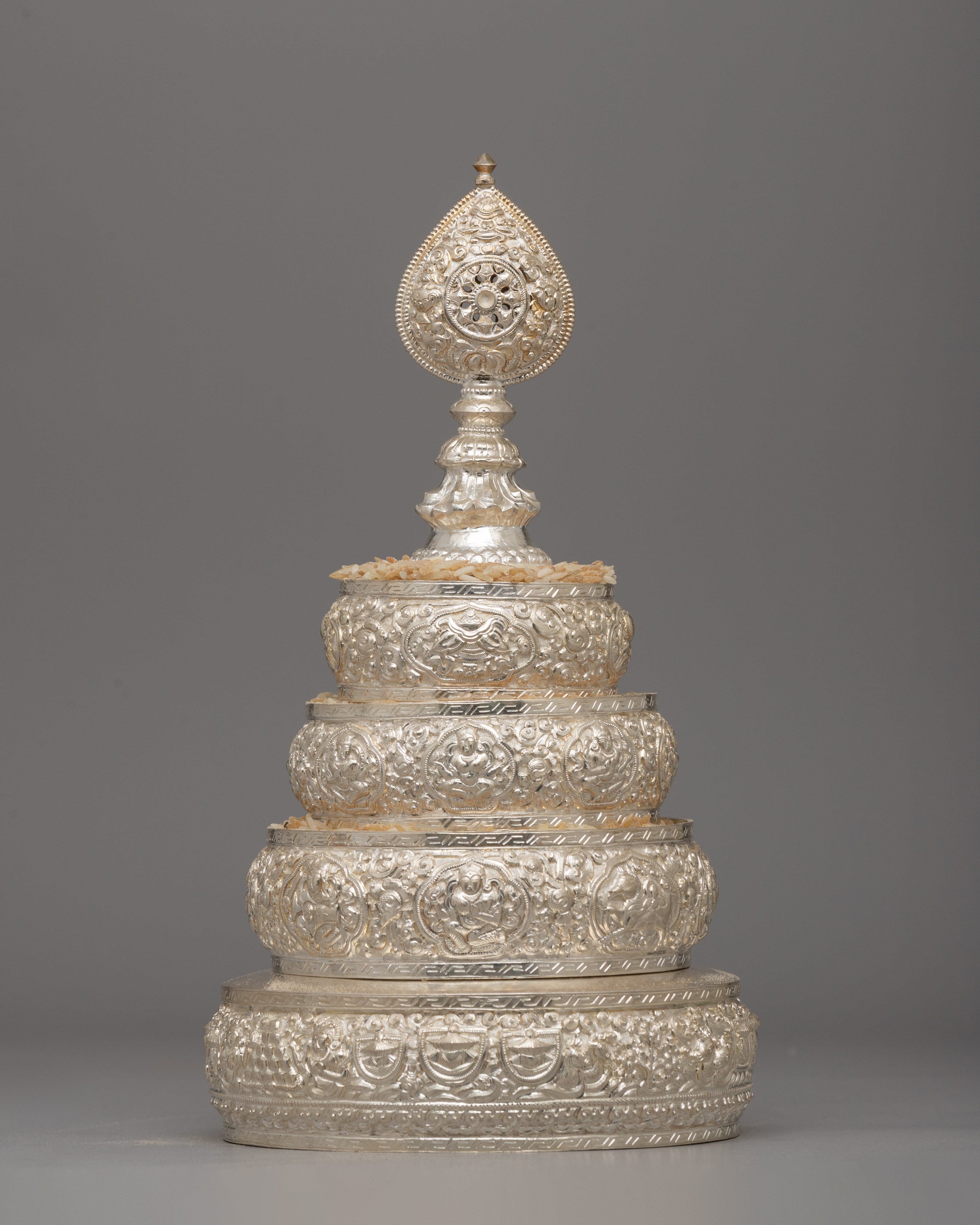 Buddhist Ritual Silver-Plated Mandala