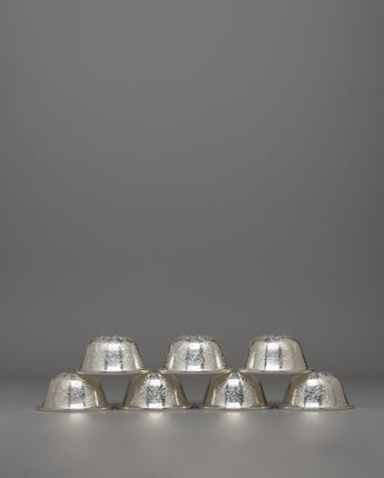 Handcrafted Seven Silver Offering Bowls