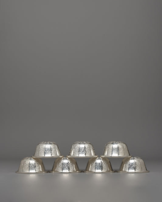 Handcrafted Seven Silver Offering Bowls