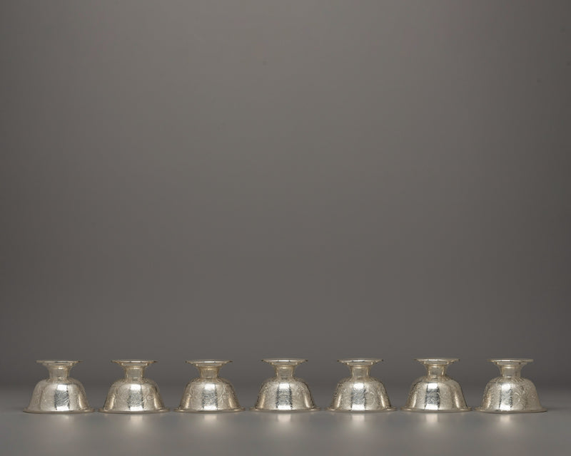 Religious Seven Set Silver Offering Bowl | A Symbol of Devotion and Respect