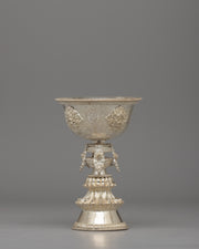 Handcrafted Silver Tibetan Butter Lamp