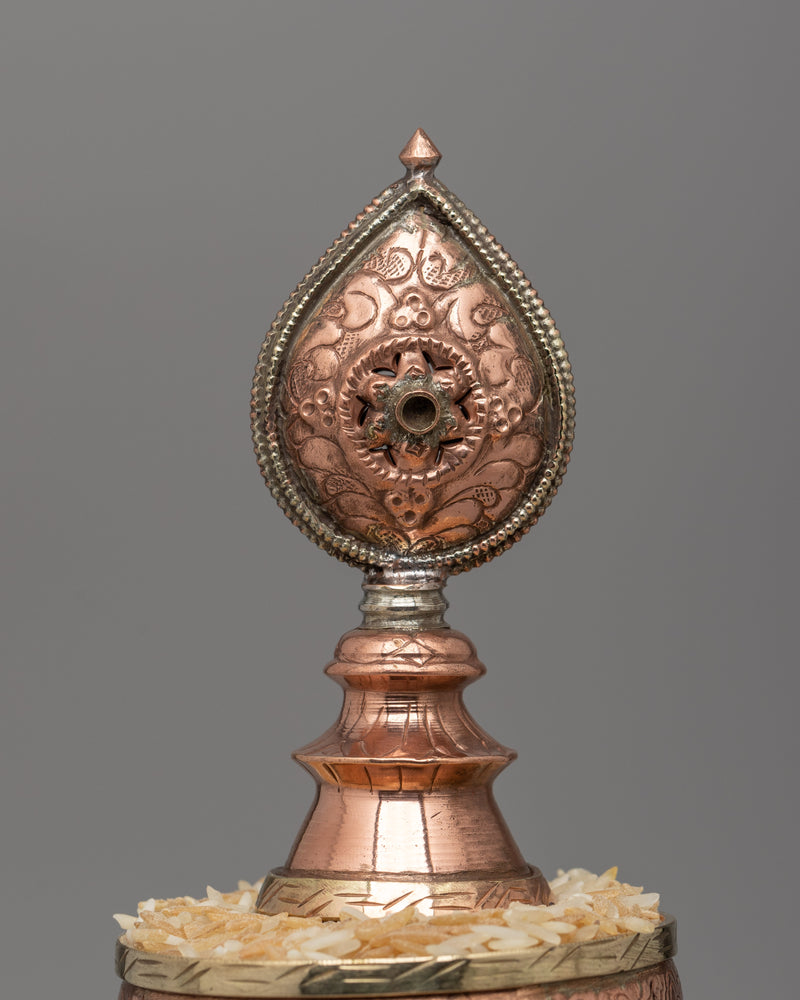 Exquisite Copper Mandala Stupa for Buddhist Rituals and Meditation | Ritual Copper Mandala