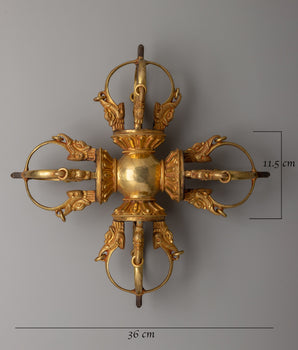 Handcrafted Gold-Plated Bishwa Vajra | Symbol of wisdom and strength