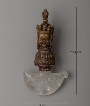 Hand-Carved Crystal Kartika Knife | Sacred Tibetan Ritual Tool