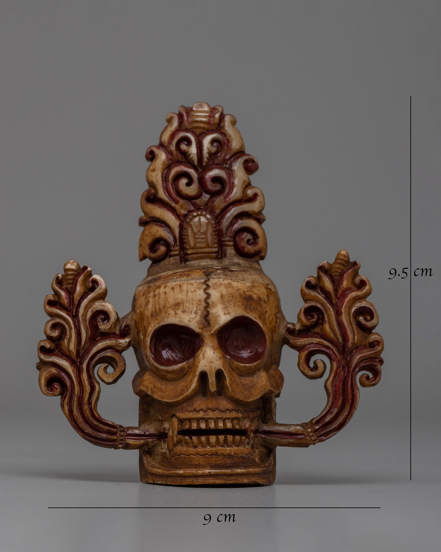 Buffalo Bone Skull Head | Hand-Carved Buddhist Decor