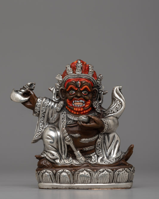 Oxidized Copper Mahakala Statue 