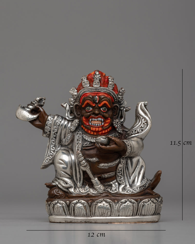 Oxidized Copper Mahakala Statue | Sacred Buddhist Protector