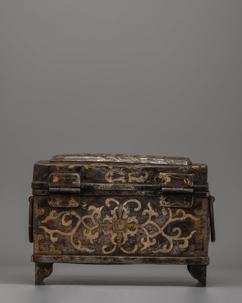 Silver-Plated Tibetan Treasure Box | Sacred Artifact Storage