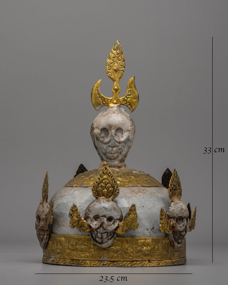 Handcrafted Ritual Iron Skull Crown | Sacred Symbol of Transformation in Tantric Buddhism