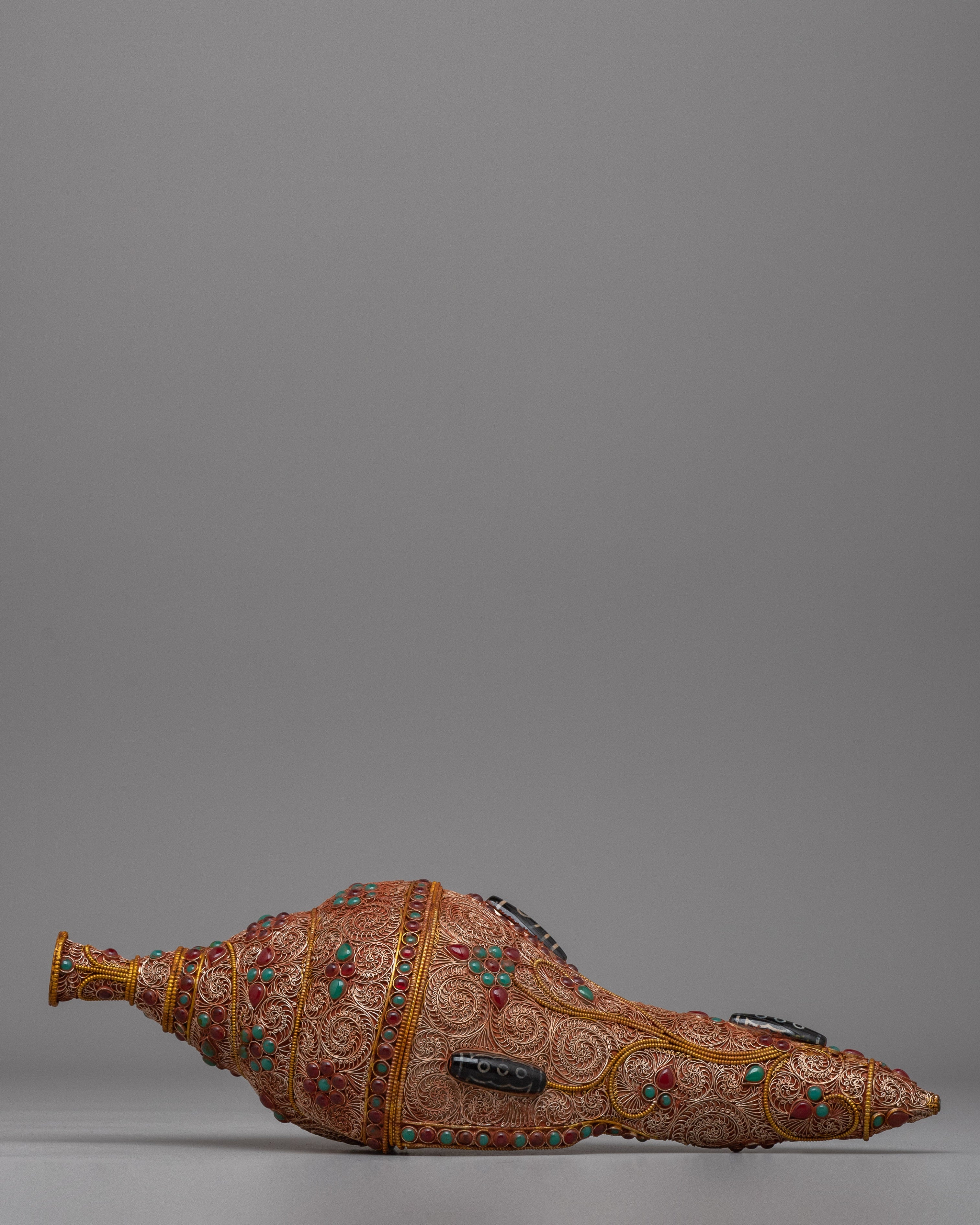 Sacred Buddhist Ritual Conch Shell | Buddhist Artifact for Spiritual Decor and Rituals