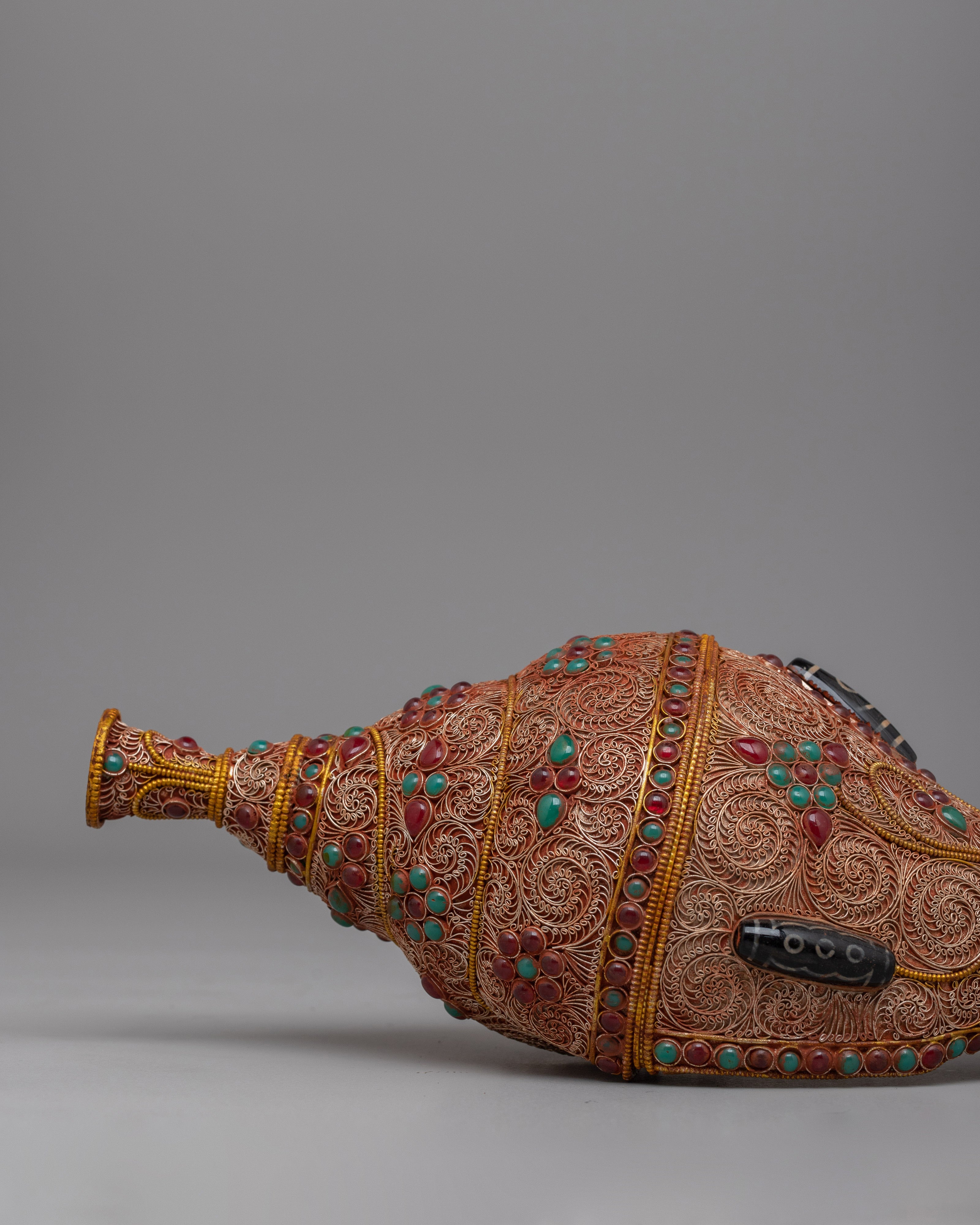 Sacred Buddhist Ritual Conch Shell | Buddhist Artifact for Spiritual Decor and Rituals