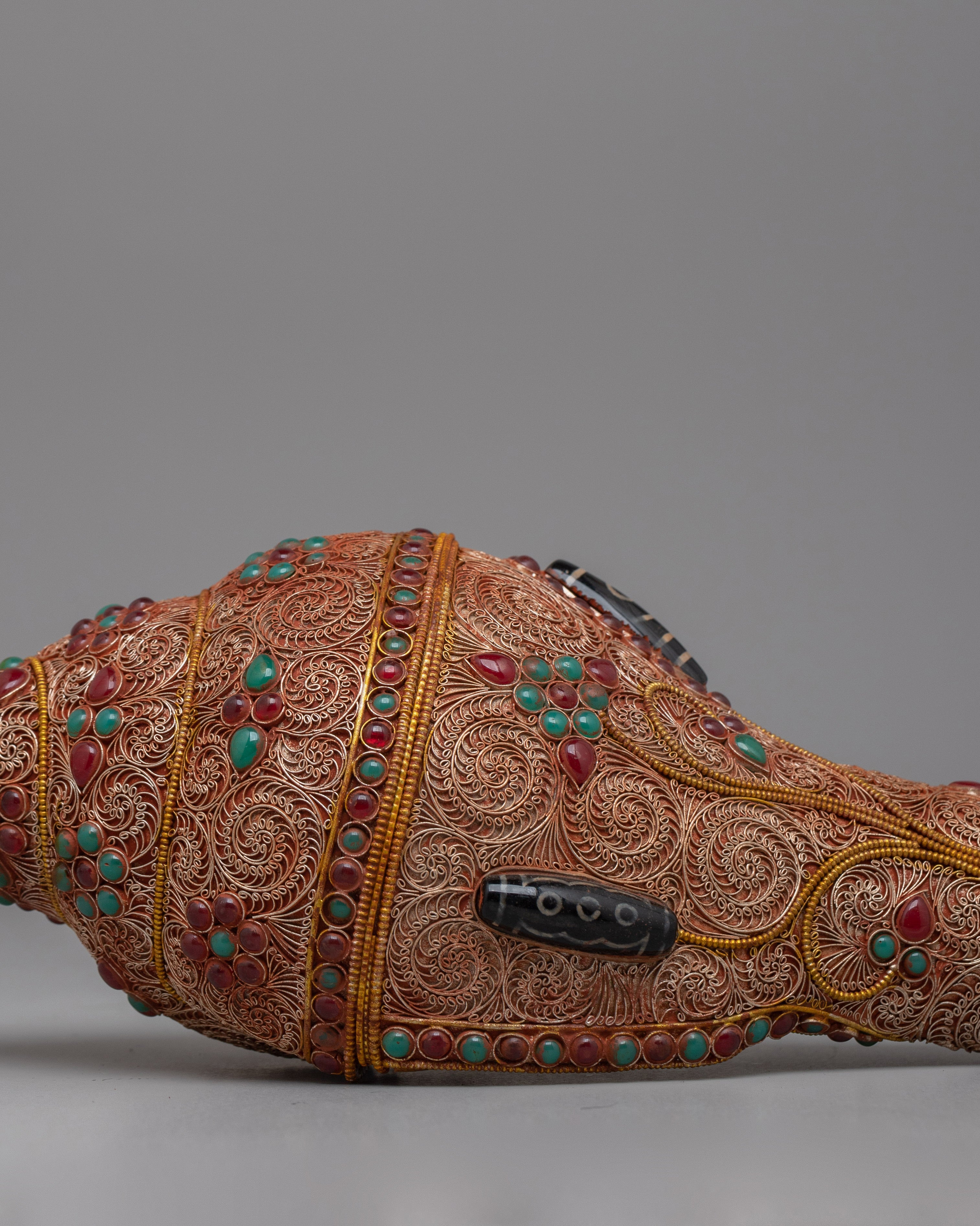 Sacred Buddhist Ritual Conch Shell | Buddhist Artifact for Spiritual Decor and Rituals