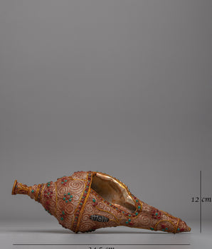Sacred Buddhist Ritual Conch Shell | Buddhist artifact for spiritual decor and rituals