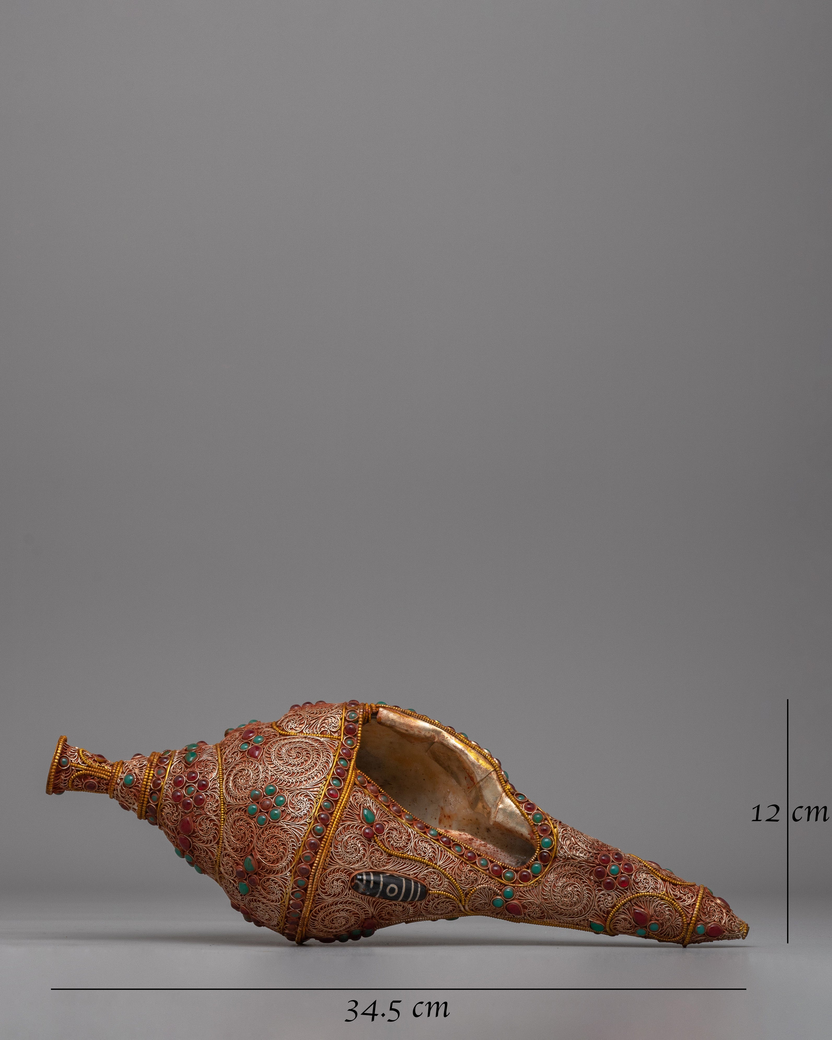 Sacred Buddhist Ritual Conch Shell | Buddhist Artifact for Spiritual Decor and Rituals