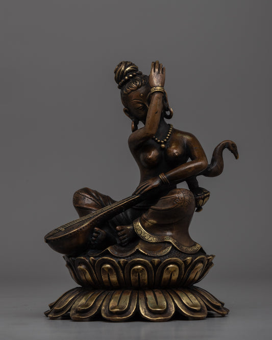 Brass Saraswati Statue