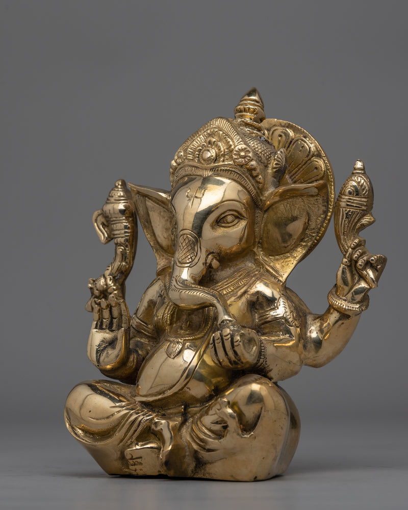 Elegant Ganpati Sculpture for Spiritual Decor and Blessings | Meditation Altar Ganpati Sculpture