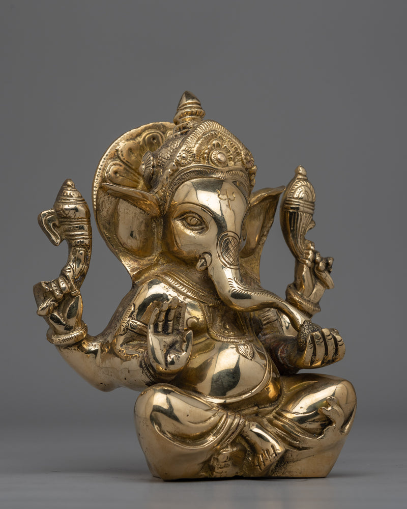 Elegant Ganpati Sculpture for Spiritual Decor and Blessings | Meditation Altar Ganpati Sculpture