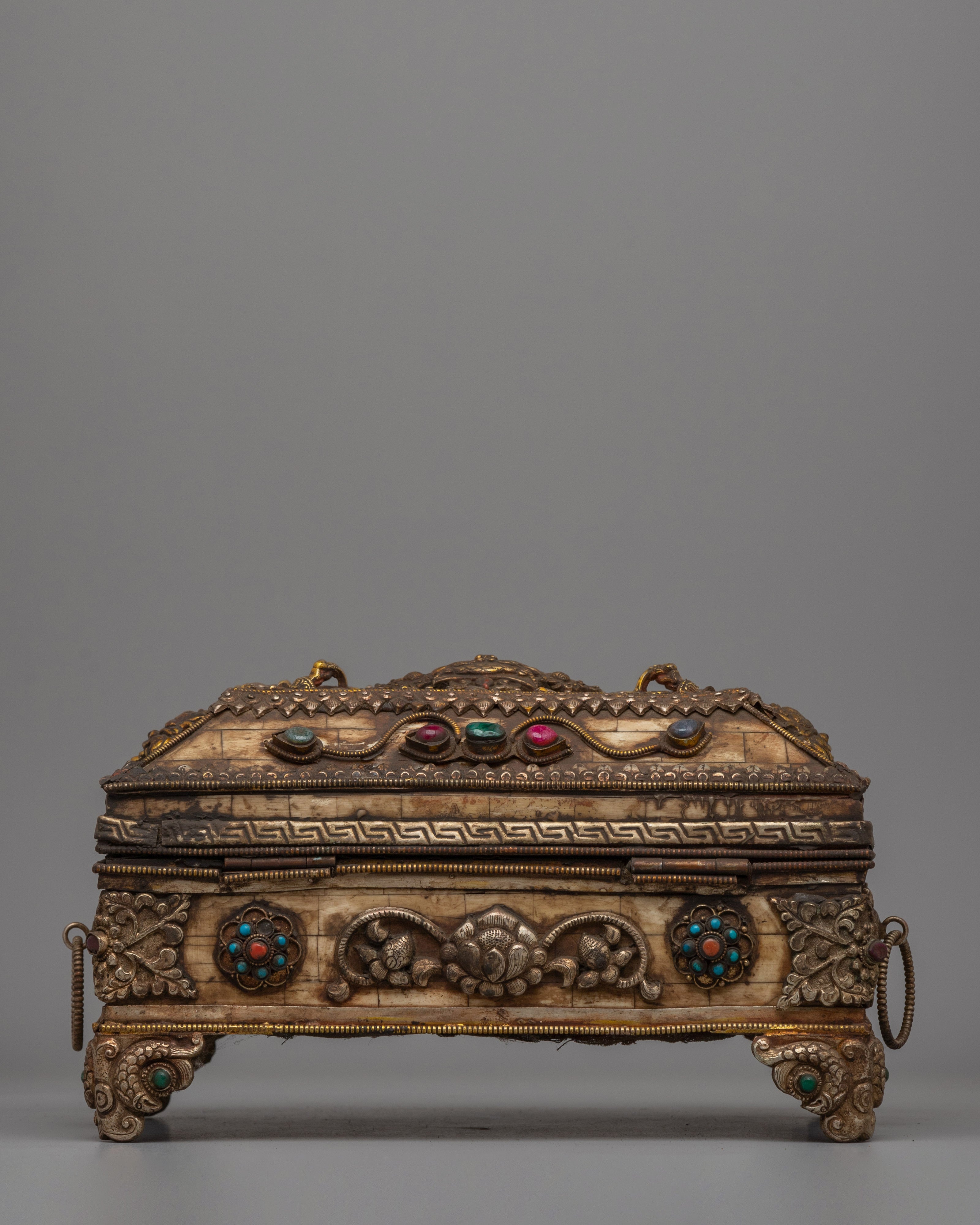 Tibetan Buffalo Bone Treasure Box