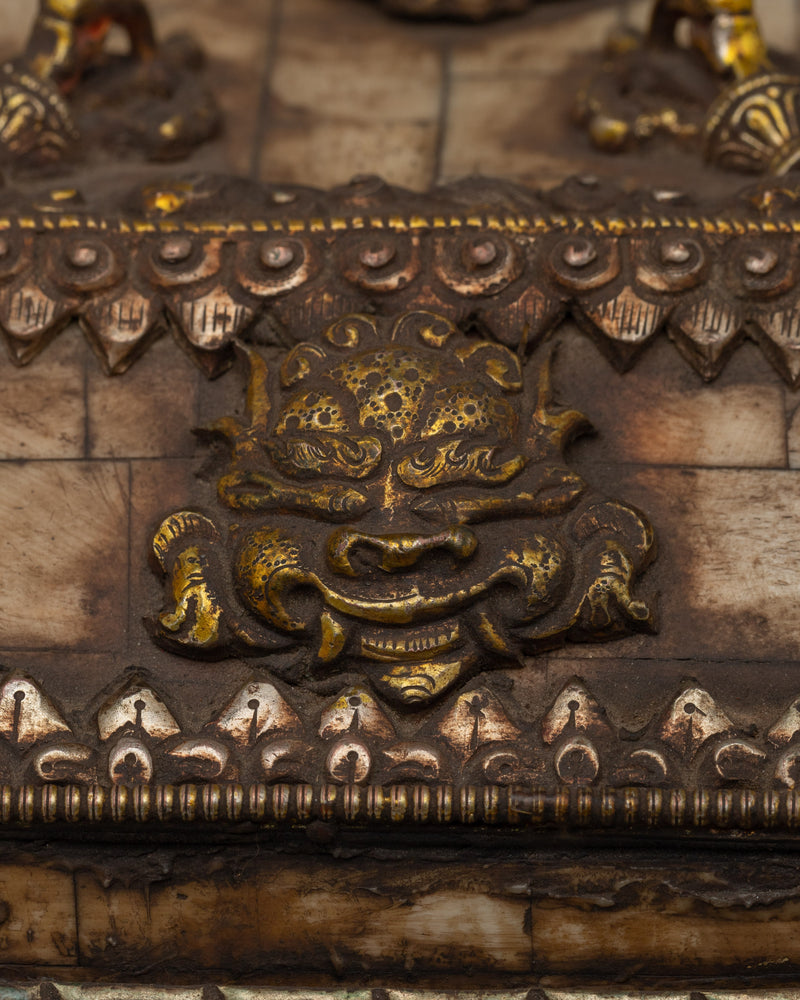 Tibetan Buffalo Bone Treasure Box | Sacred Artifact Storage