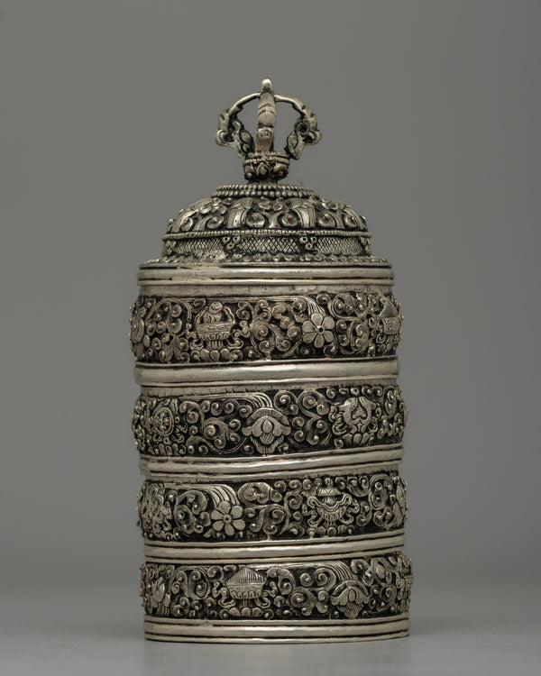 Silver-Plated Rice Pot Box