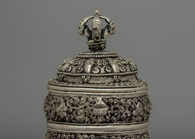 Silver-Plated Rice Carry Pot  | Symbol of Prosperity & Abundance