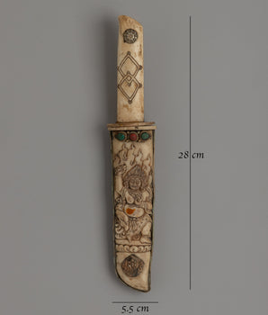 Hand-Carved Tibetan Ritual Knife | Sacred Ritual Artifact