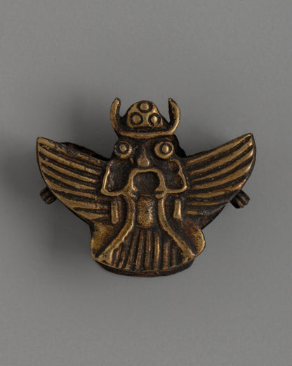 Brass Ghau Box with Winged Deity Design