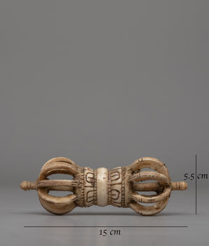 Hand-Carved Buffalo Bone Vajra | Sacred Tibetan Ritual Tool