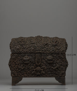 Hand-Carved Tibetan Treasure Box | Sacred Ritual Chest