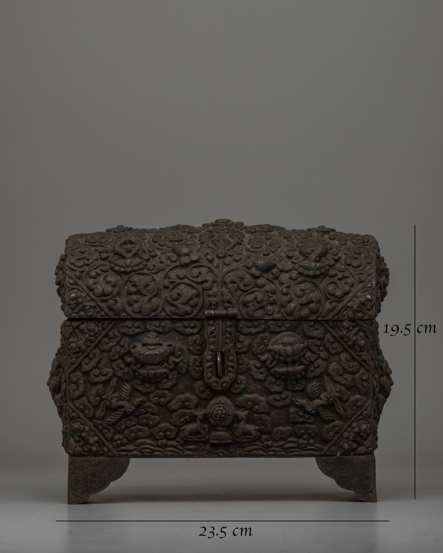 Hand-Carved Tibetan Treasure Box | Sacred Ritual Chest