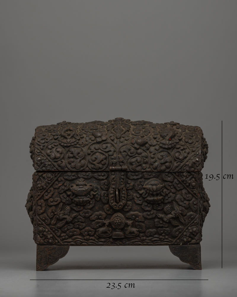 Hand-Carved Tibetan Treasure Box | Sacred Ritual Chest