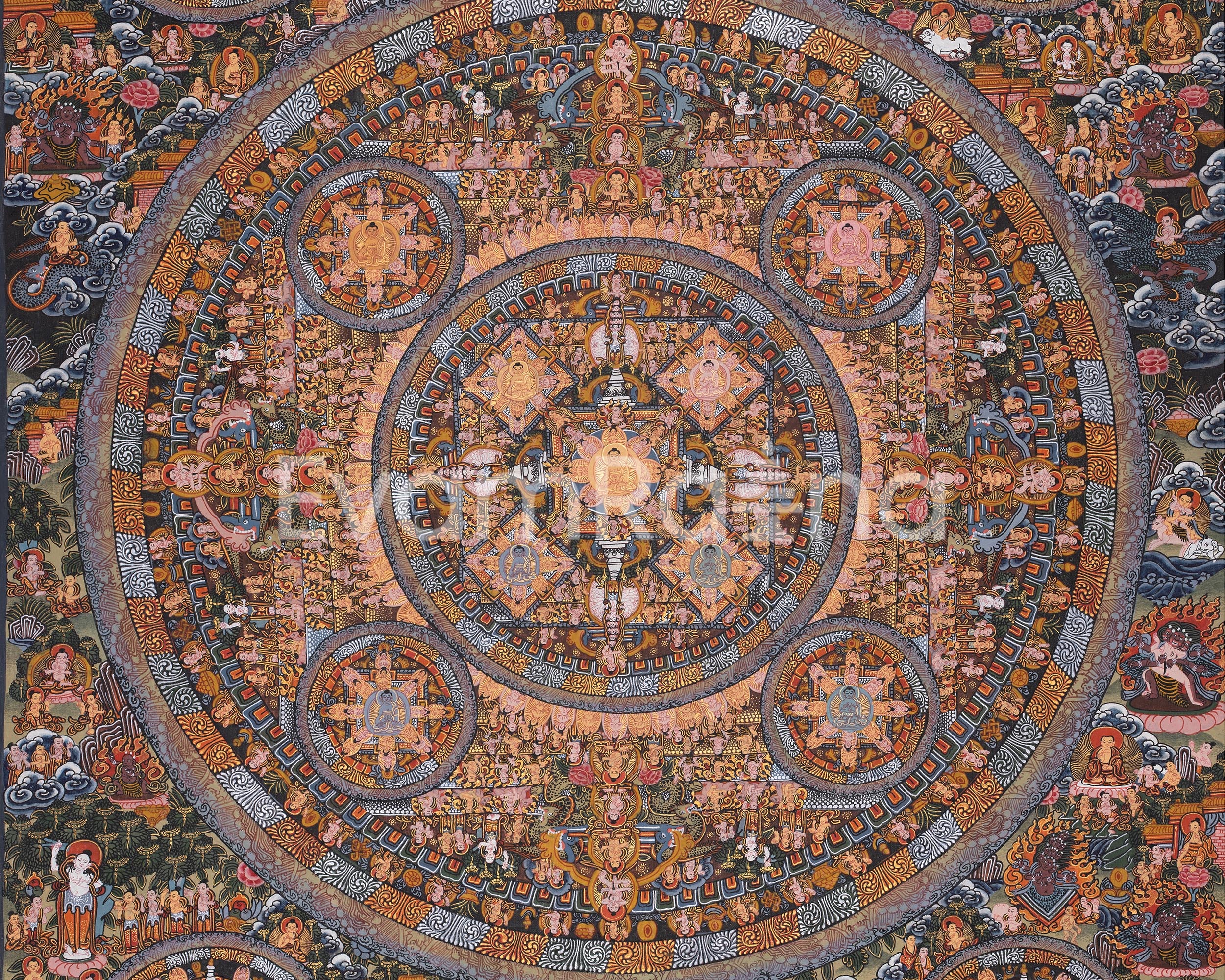 Mandala Artwork Of Buddha | Tibetan Thangka for Mindfulness and Clarity