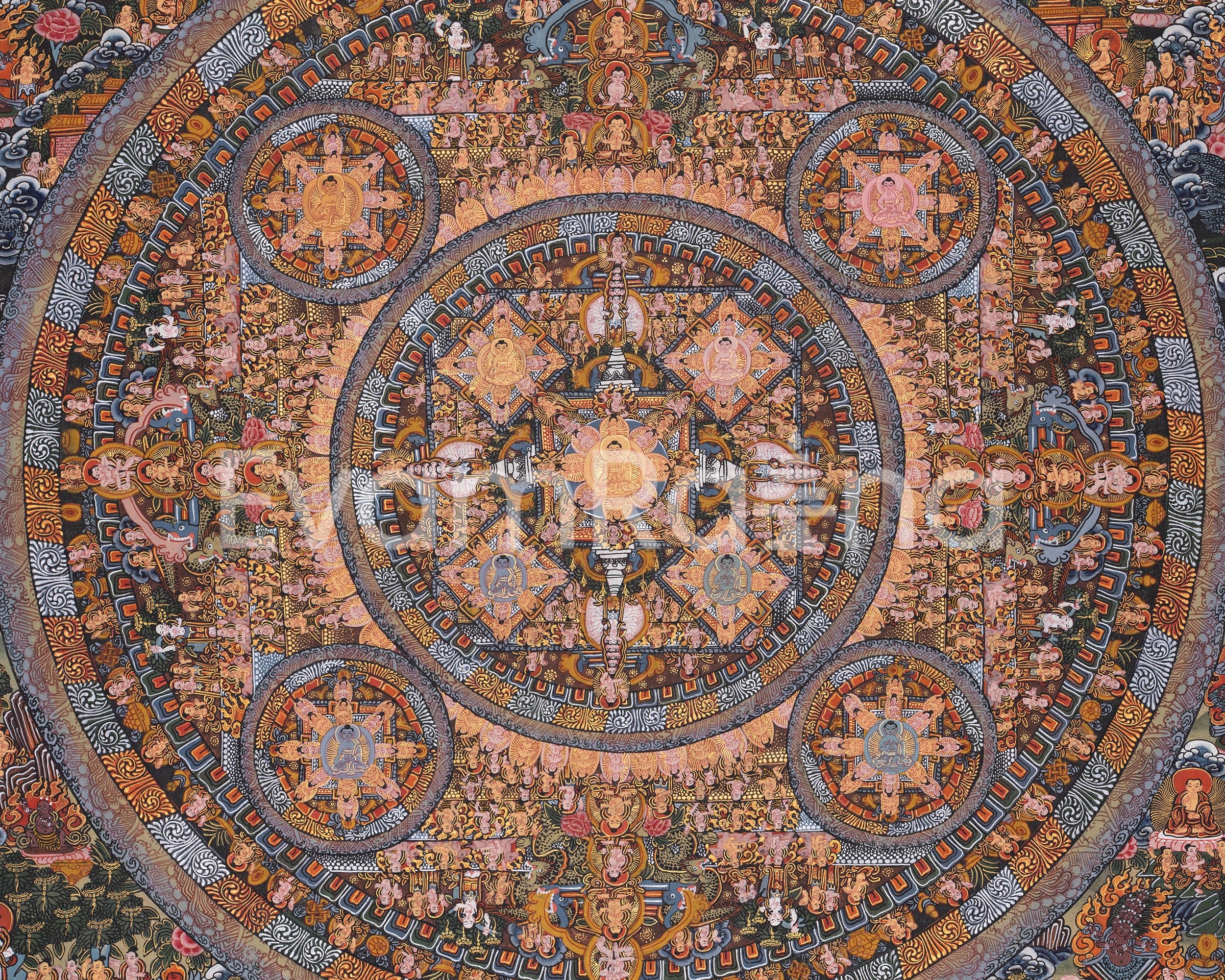Mandala Artwork Of Buddha | Tibetan Thangka for Mindfulness and Clarity