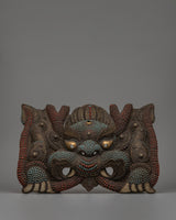 Handcrafted Copper Garuda Mask with Turquoise & Coral 