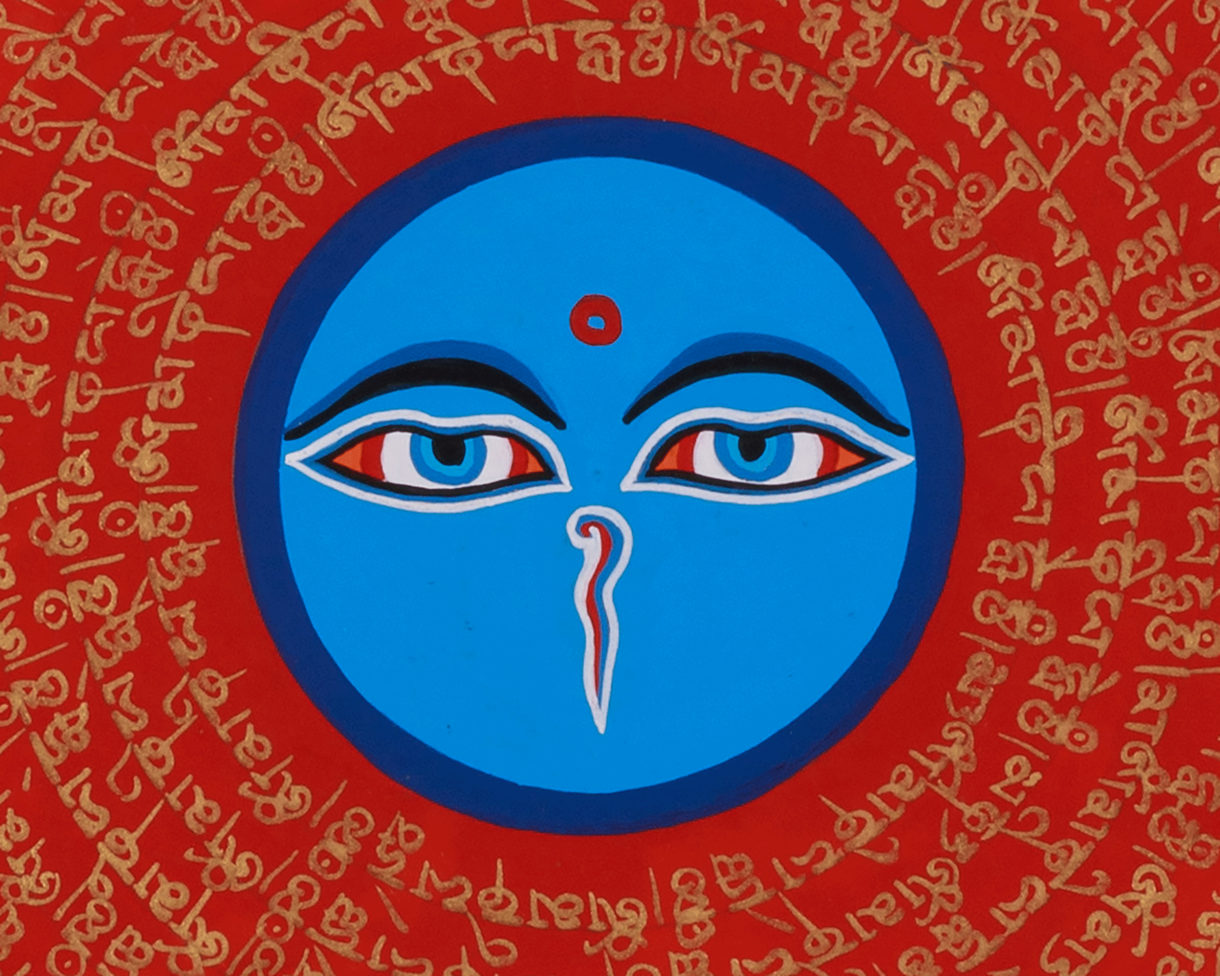 Buddhist Thangka of Mantra Mandala | Sacred Wall Hanging Art