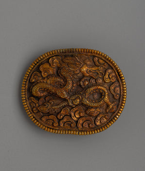  gold-plated dragon belt buckle handcrafted from copper