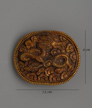 Elegant Gold-Plated Dragon Belt Buckle Handcrafted From Copper | Sacred Accessory For Rituals And Decor
