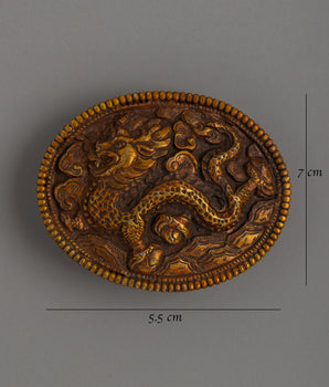 Gold-Plated Tibetan Dragon Buckle Handcrafted From Copper | A Stunning Symbol of Power And Protection