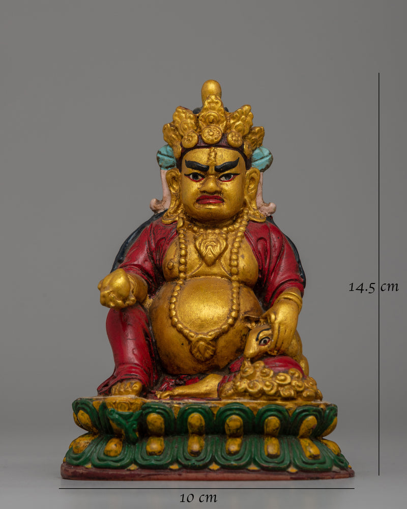 Hand-Painted Resin Dzambhala Statue | Perfect for Altars and Spiritual Decor