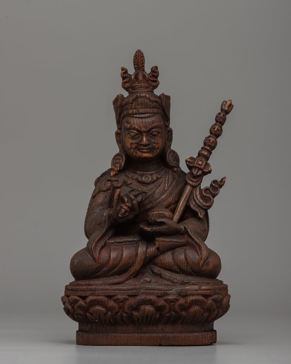 Guru Rinpoche Cedar Wood Statue