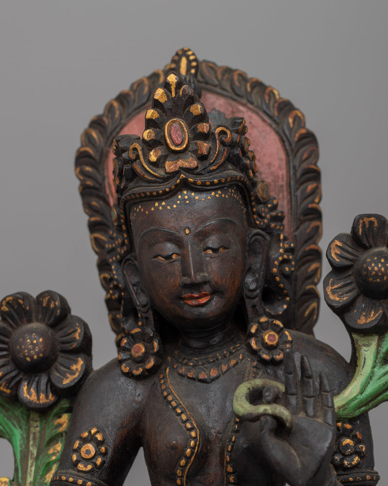 Green Tara Female Goddess Statue | Mother of All Buddhas