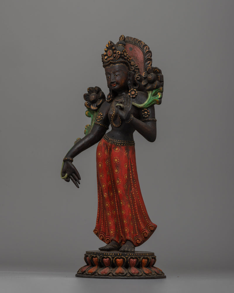 Green Tara Female Goddess Statue | Mother of All Buddhas