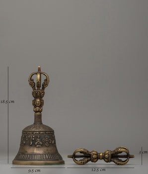 Buddhist Religious Bell and Vajra |  Traditional Handmade with Intricate Details