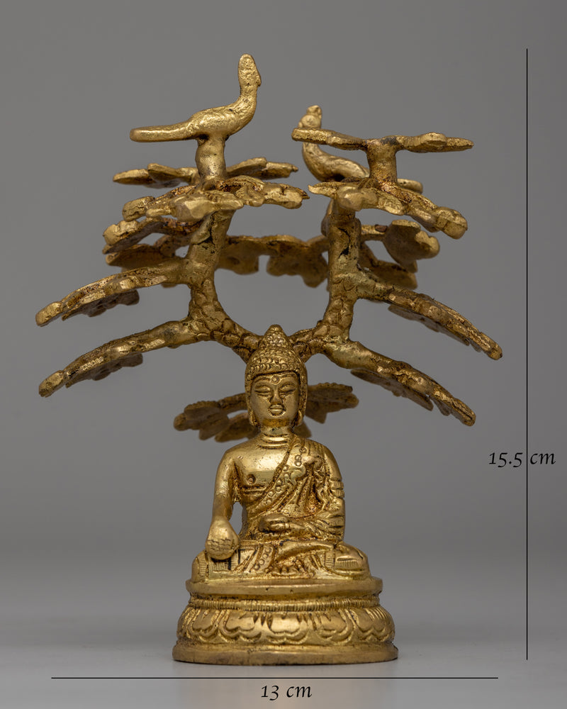 Shakyamuni Buddha Under Tree | Brass Statue for Enlightenment and Meditation