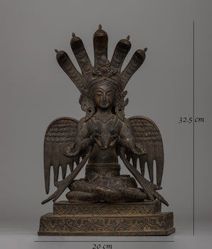 Naga Kanya Hindu Goddess Statue | Elegant Hindu Decor for Blessings and Peace