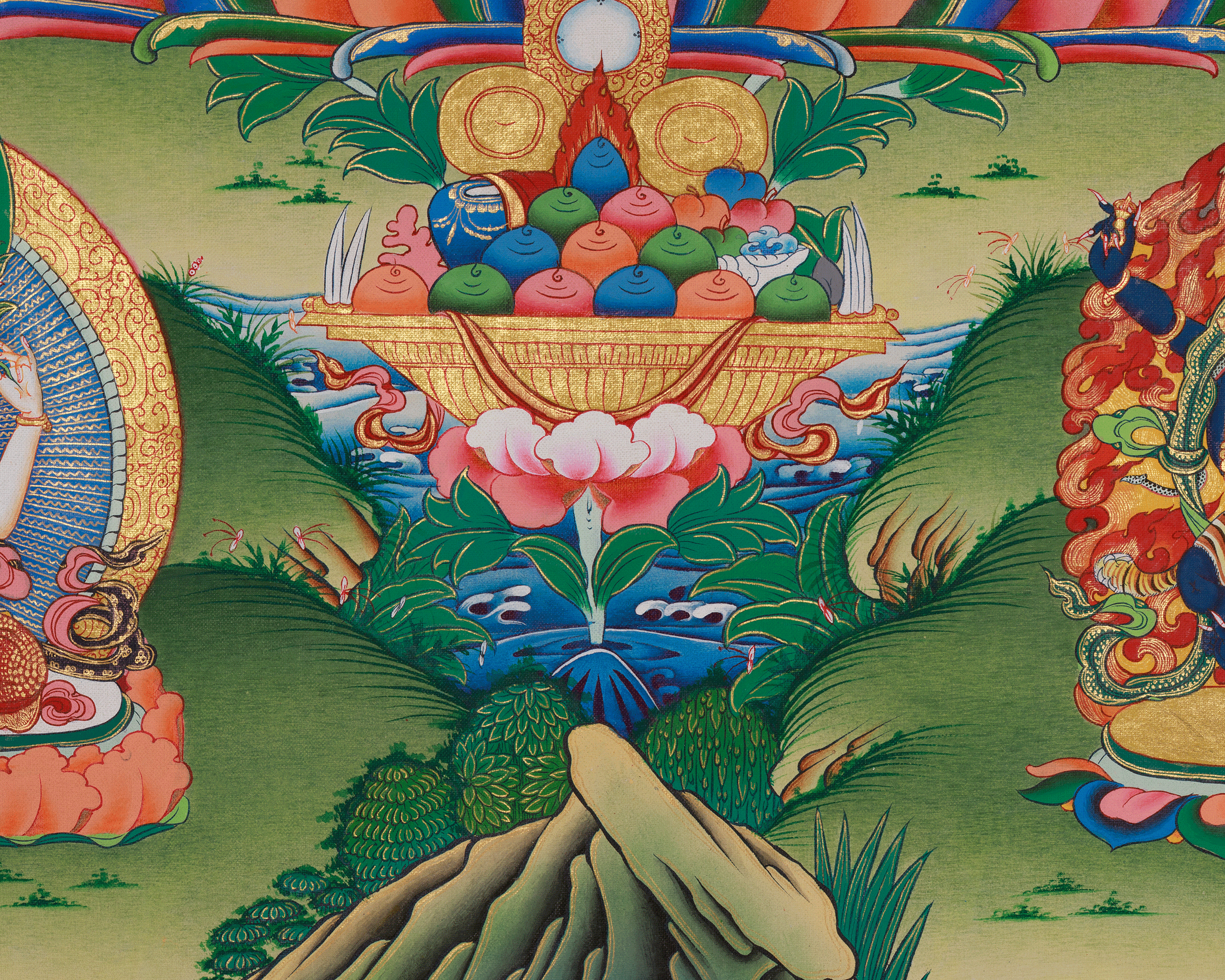 Buddhist Wisdom Deity Manjushri thangka | Bodhisattva Spiritual Art