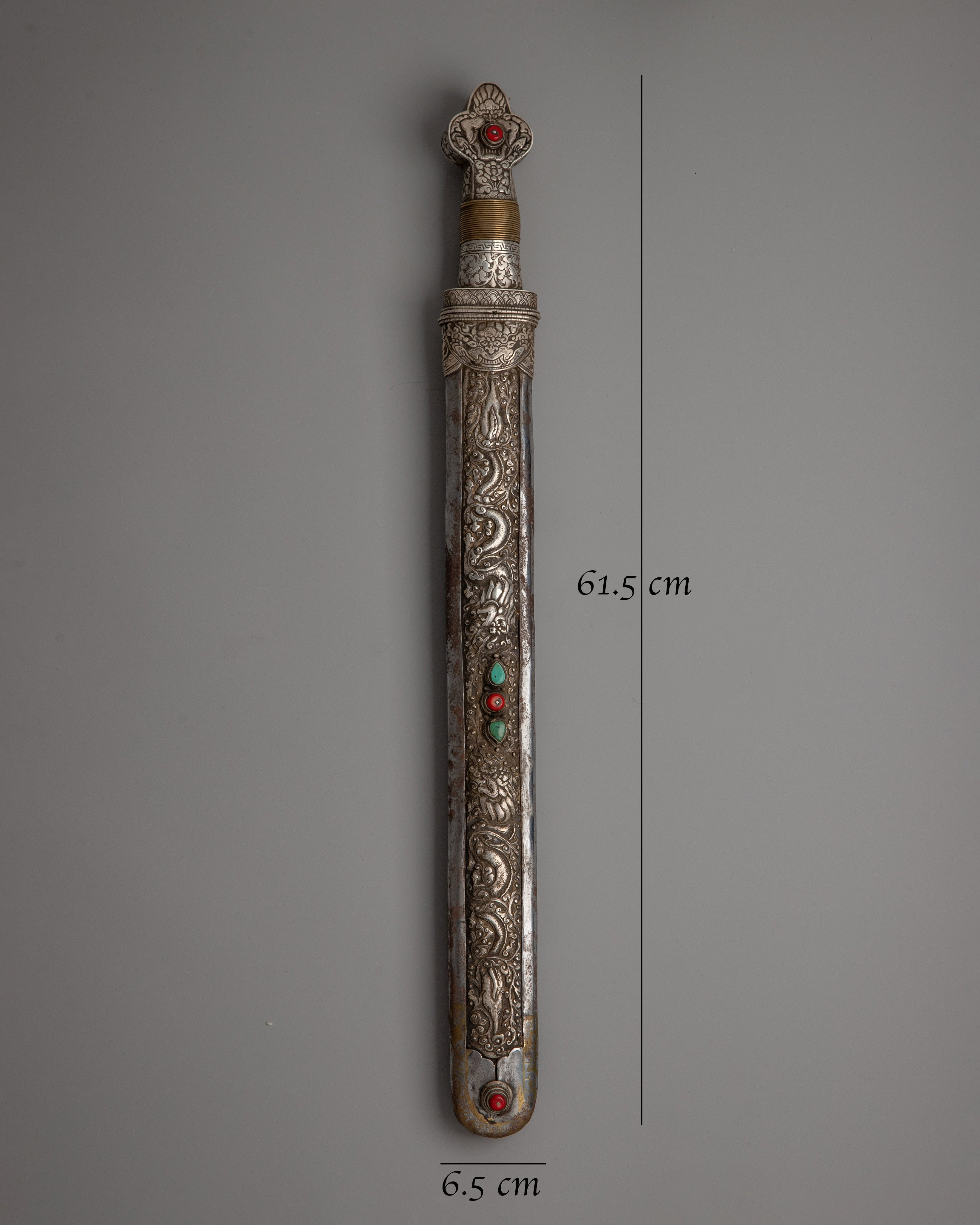 A Vintage Buddhist Ritual Sword for Spiritual Practices and Decor |  A stunning 61.5cm Buddhist spiritual artifact.