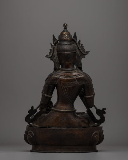 Handcrafted antique-finish Vajrasattva  bronze Buddha statue | Sacred Home Decor, Spiritual Altar Piece